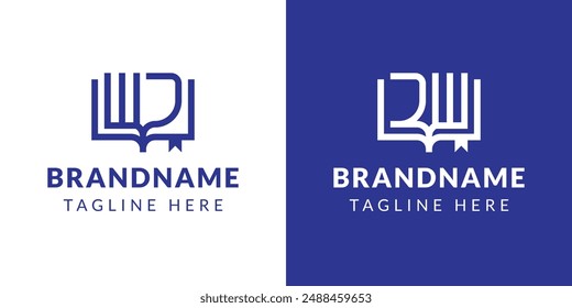 Letters WJ and JW Book Logo, suitable for business related to book with WJ or JW initials