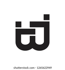 letters wj simple geometric line logo vector