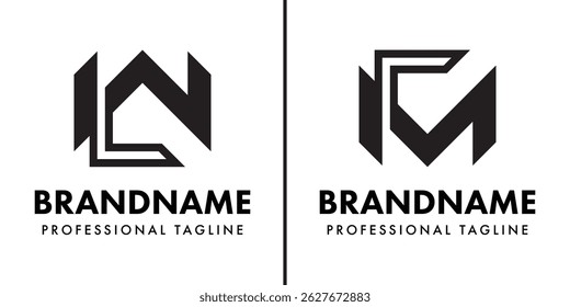 Letters WL or MR Monogram Logo Set, suitable for any business with WL LW MR RM initials