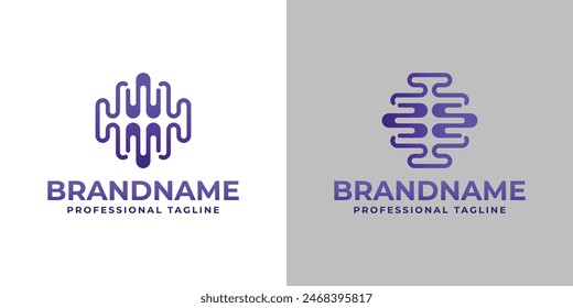 Letters WM or EB Brain Logo, suitable for business with WM, MW, EB, or BE initial