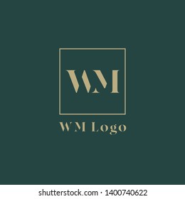 Letters wm logo. Vector illustration.