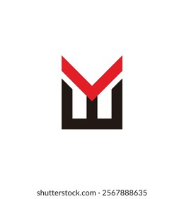 letters wmv simple linked geometric line logo vector 