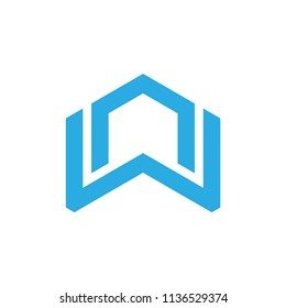 letters wn geometric logo vector