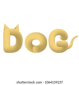 letters with wool texture, EPS10