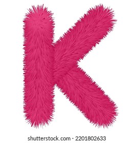 letters with wool texture pink
