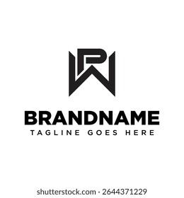 Letters WP Monogram Logo, geschikt voor elk merk met PW of WP initialen