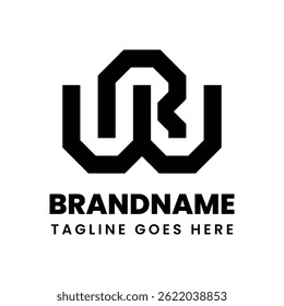 Letters WR Geometric Monogram Logo, suitable for any brand with WR or RW initials