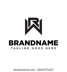 Letras WR Monogram Logo, adecuado para cualquier marca con iniciales RW o WR