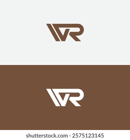 Letters WR Name Initials Modern Minimal Logo Design Template for luxury brand
