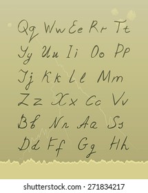 Letters written by hand on an old paper.