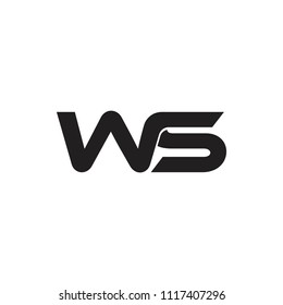 letters ws simple linked design logo vector