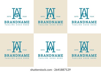 Letters WS WT WU WV WW WX Monogram Serif Logo, for business with SW TW UW VW WW XW initials