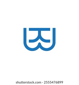 letters wt water simple geometric line abstract logo vector 