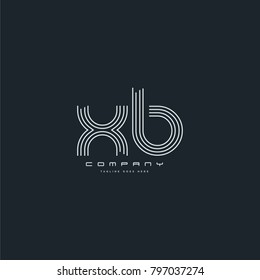 Letters X B joint logo icon. Stroke letter vector element.