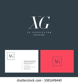 Letters X G, X & G joint logo icon with business card vector template.
