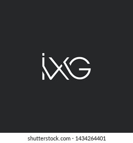 Letters I X G Joint logo icon vector element.