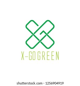 letters x go linked line logo vector