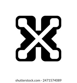 Die Buchstaben X und H sind negative Leerzeichen 