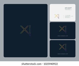 Letters X I, X & I joint logo icon with business card vector template.
