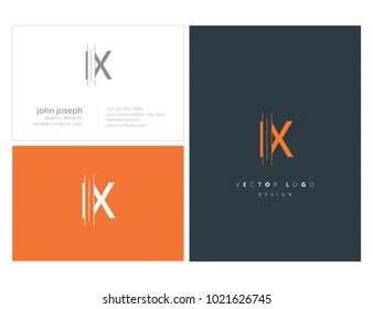 Letters I X, I & X joint logo icon with business card vector template.