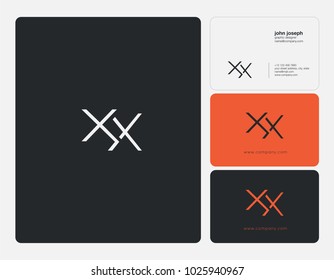 Letters X X, X & X joint logo icon with business card vector template.
