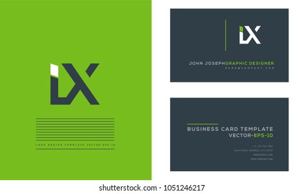 Letters I X, I & X joint logo icon with business card vector template.