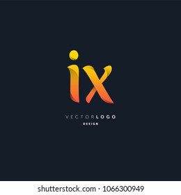 Letters I & X joint logo icon vector element.
