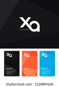 Letters X A joint logo icon with business card vector template