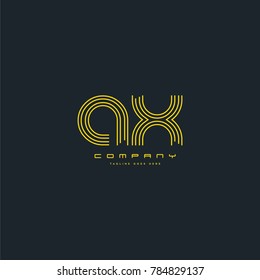 Letters A & X joint logo icon. Stroke letter vector element.
