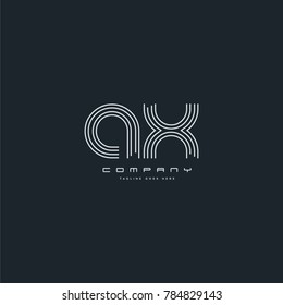 Letters A & X joint logo icon. Stroke letter vector element.
