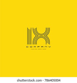 Letters I & X joint logo icon. Stroke letter vector element.
