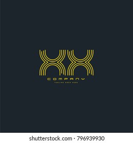 Letters X X, X & X joint logo icon. Stroke letter vector element.
