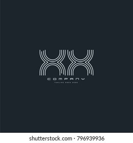 Letters X X, X & X joint logo icon. Stroke letter vector element.
