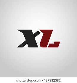 The letters X and L logo automotive black and red colored