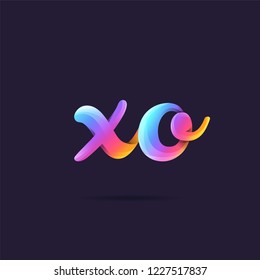 Letters X O, X & O 3D logo, multi colour gradient letters icon vector template.