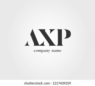 Letters A X P Joint logo icon in white and grey colour scheme vector template.