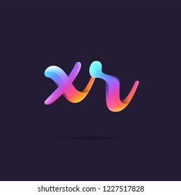 Letters X R, X & R 3D logo, multi colour gradient letters icon vector template.