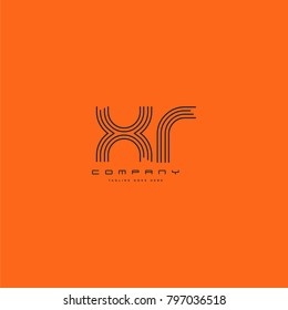 Letters X U, X & U joint logo icon. Stroke letter vector element.

