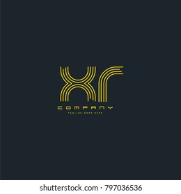 Letters X U, X & U joint logo icon. Stroke letter vector element.

