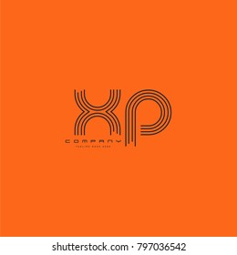 Letters X U, X & U joint logo icon. Stroke letter vector element.
