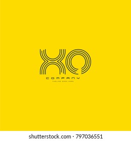Letters X U, X & U joint logo icon. Stroke letter vector element.
