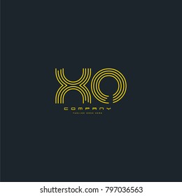 Letters X U, X & U joint logo icon. Stroke letter vector element.
