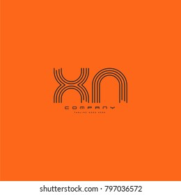 Letters X U, X & U joint logo icon. Stroke letter vector element.
