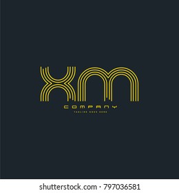 Letters X U, X & U joint logo icon. Stroke letter vector element.

