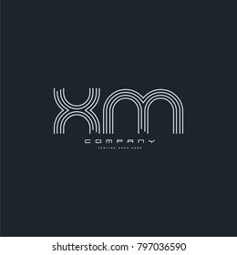 Letters X U, X & U joint logo icon. Stroke letter vector element.
