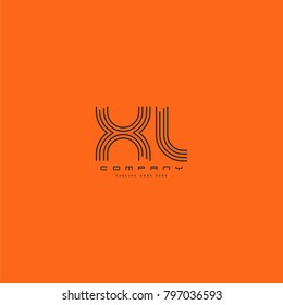 Letters X U, X & U joint logo icon. Stroke letter vector element.
