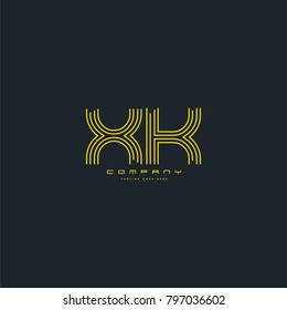 Letters X U, X & U joint logo icon. Stroke letter vector element.

