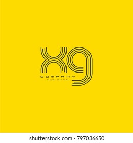 Letters X U, X & U joint logo icon. Stroke letter vector element.
