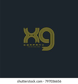 Letters X U, X & U joint logo icon. Stroke letter vector element.
