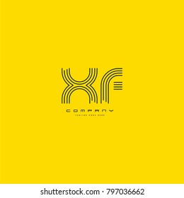 Letters X U, X & U joint logo icon. Stroke letter vector element.

